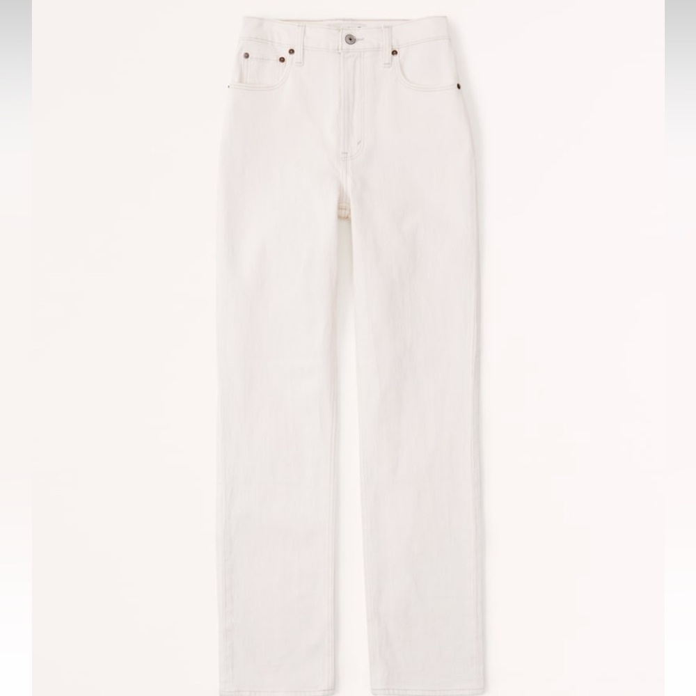 NWT Abercrombie The 90s Straight Ultra High Rise | Cream | Sz 25/0R